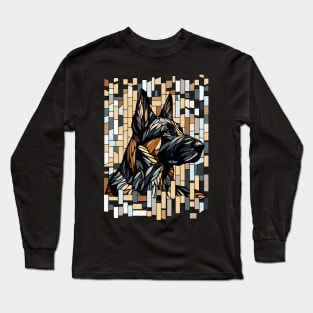 German Shepherd - Mosaic Art Long Sleeve T-Shirt